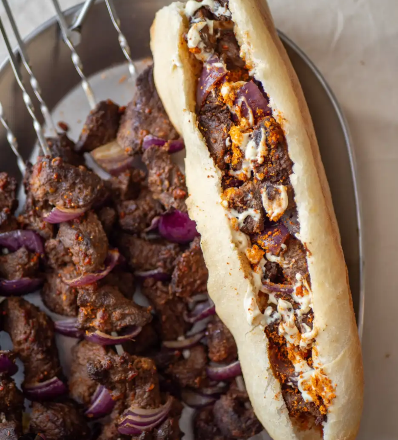 Pain Brochettes de Boeuf